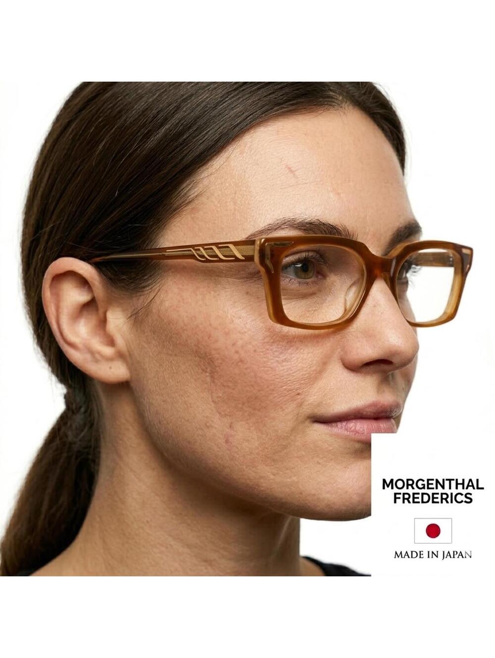 Morgenthal Frederics Dragonfly Eyeglasses Japan Amber Brown